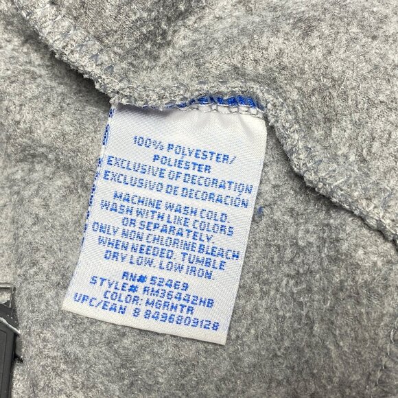 Starter Mens 2XL Grey Black Full-Zip Fleece Jacket With Pockets - Picture 6 of 10